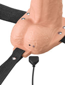 FANTASY X-TENSIONS ELITE VIBRATING 6" SILICONE HOLLOW STRAP ON WHITE