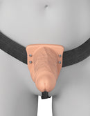 FANTASY X-TENSIONS ELITE VIBRATING 6" SILICONE HOLLOW STRAP ON WHITE