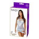 SHEER HALTER DRESS BLUE O/S