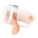 BLUE LINE SILICONE MINI C*CK CAGE WITH BALL DIVIDER WHITE