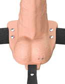 FANTASY X-TENSIONS ELITE VIBRATING 6" SILICONE HOLLOW STRAP ON WHITE