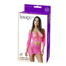 SEDUCE SLEEVE TOP & SKIRT SET PINK O/S