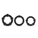 STAY HARD BEADED RINGS BLACK 3PC