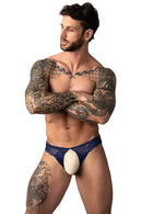 SASSY LACE RING THONG NAVY L/XL