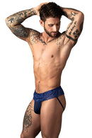 SASSY LACE SKIRT JOCK NAVY S/M