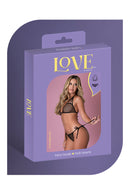 LOVE TIE BRA & BIKINI SET BLACK LXL