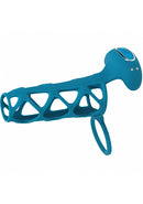 LEVELZ VIBRATING CAGE SILICONE C*CK SLEEVE & BALL RING TEAL