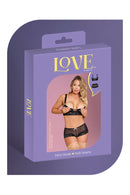 LOVE DEMI BRA & SPLIT CROTCH SHORT BLACK L/XL