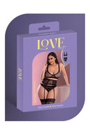 LOVE BRALETTE, WAIST CINCHER & PANTY SET BLACK Q/S